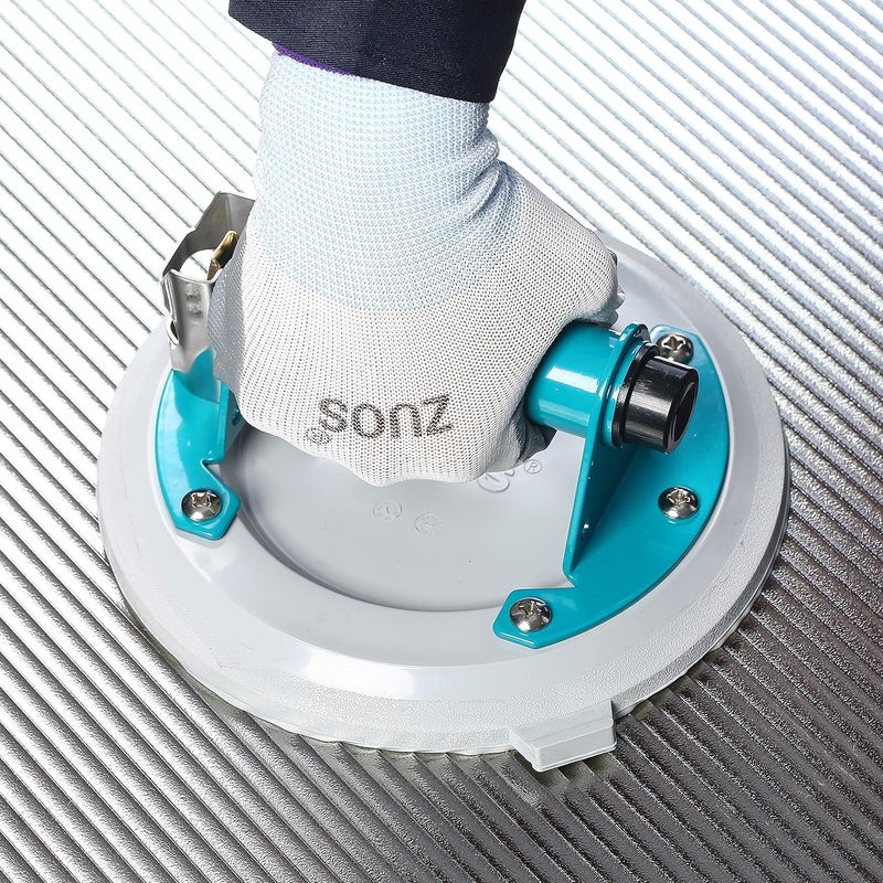 ZUOS 8" vacuum Suction Cup for Granite & Glass Lifting, Vacuum Suction Cup Vacuum Glass Lifter with Metal Handle and ABS Pump,500 lbs Load Capacity(Gray suction cup) - Image 3