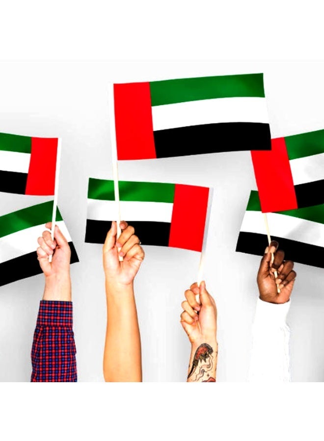 Souvenir Souq 24 PCS UAE  Flags 20x15 cm | Satin Fabric UAE Flags with Stick | National Day Celebration Flags | Party & Event Supplies,suitable for Indoor, outdoor, Building & villa. - Image 2