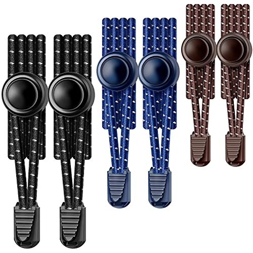 UpUGo Elastic Shoe Laces, 3 Pairs No Tie Shoe Laces Tieless for Kids, Adults, Elderly, One Size Fit All - Image 1
