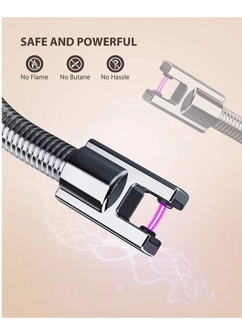 SKY-TOUCH - 360 درجة يندبروف عديمة اللهب مرنة الرقبة طويلة USB نوع C قابلة للشحن شمعة كهربائية قوس أخف مع شاشة LED للبطارية - Image 1