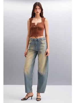 GRIMELANGE Paolina Women Crop Brown Blouse  - Image 2