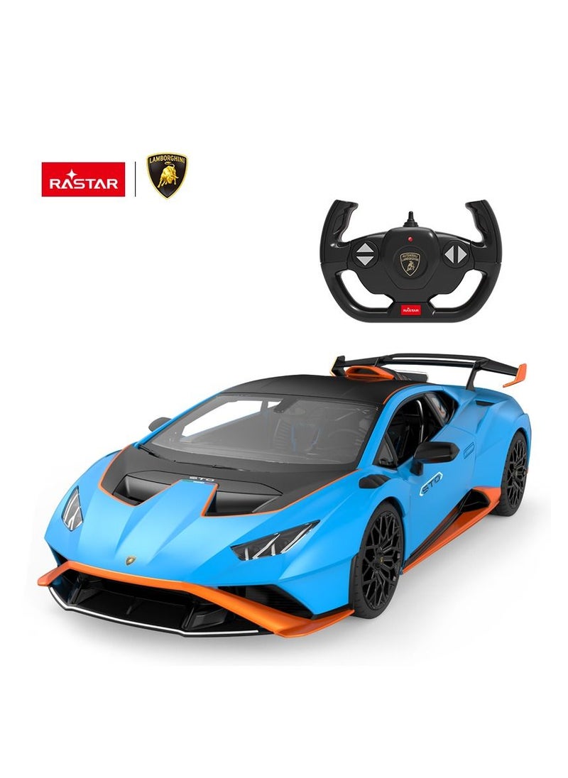RASTAR - Lamborghini Huracan STO Radio Remote Control R/C Toy Car Model Vehicle 1/14 Scale - Blue - Image 1