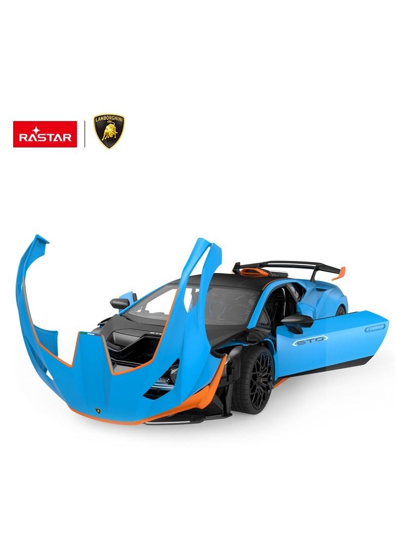 RASTAR - Lamborghini Huracan STO Radio Remote Control R/C Toy Car Model Vehicle 1/14 Scale - Blue - Image 1