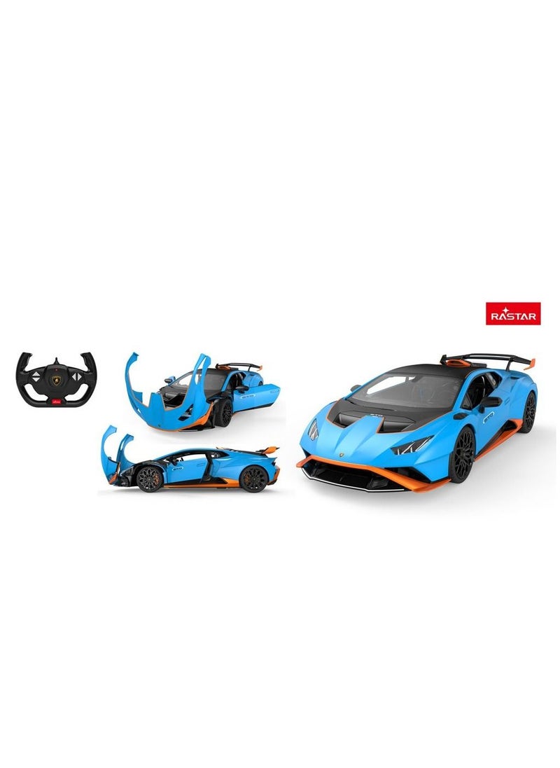 RASTAR - Lamborghini Huracan STO Radio Remote Control R/C Toy Car Model Vehicle 1/14 Scale - Blue - Image 1