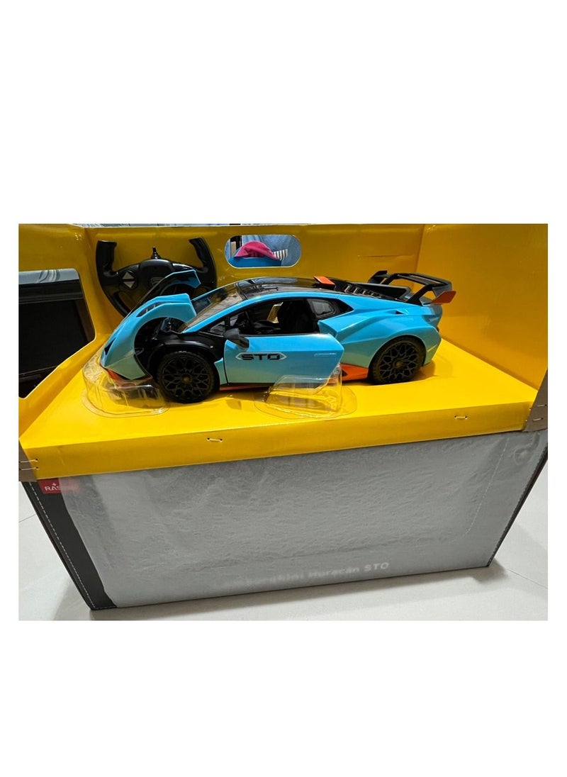 RASTAR - Lamborghini Huracan STO Radio Remote Control R/C Toy Car Model Vehicle 1/14 Scale - Blue - Image 1