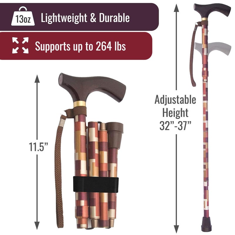 Switch Sticks Walking Cane for Men or Women, Foldable and Adjustable from 32-37 Inches, FSA and HSA Eligible, Maple - Image 4