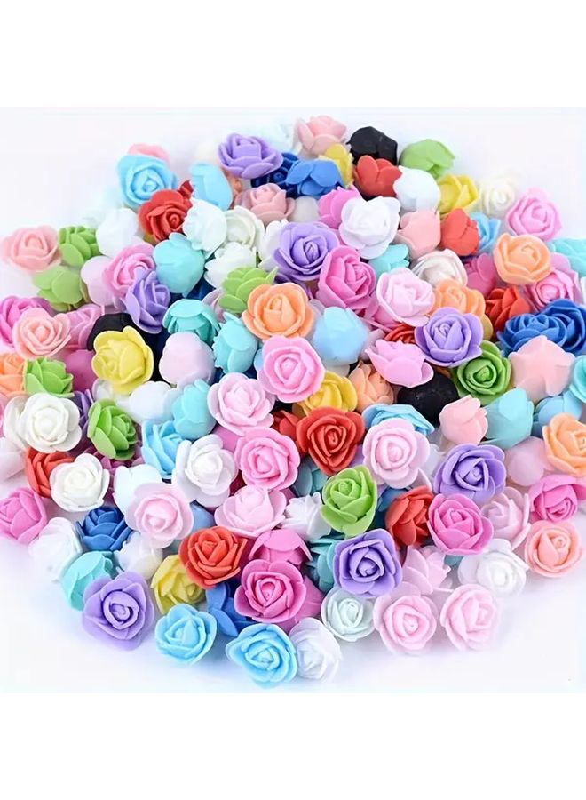 300pcs Rose Red PU Artificial Rose Heads with Stems Realistic Blooms for Wedding Bouquets Home Decor - Image 1