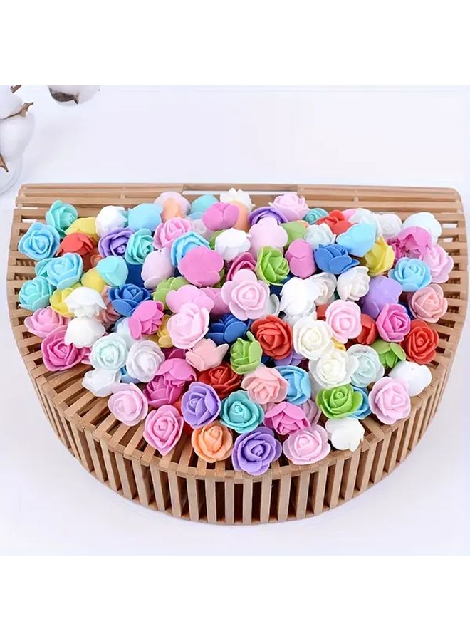 300pcs Rose Red PU Artificial Rose Heads with Stems Realistic Blooms for Wedding Bouquets Home Decor - Image 5