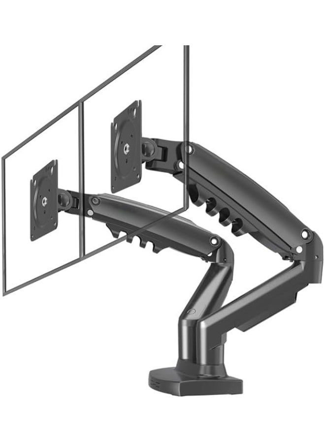Dual Monitor Stand, Adjustable Spring Monitor Desk Mount for 17-27 inch, Holds Max 9KG, Computer Monitor Arms with Wide Range of Motion for Home Office - Image 1