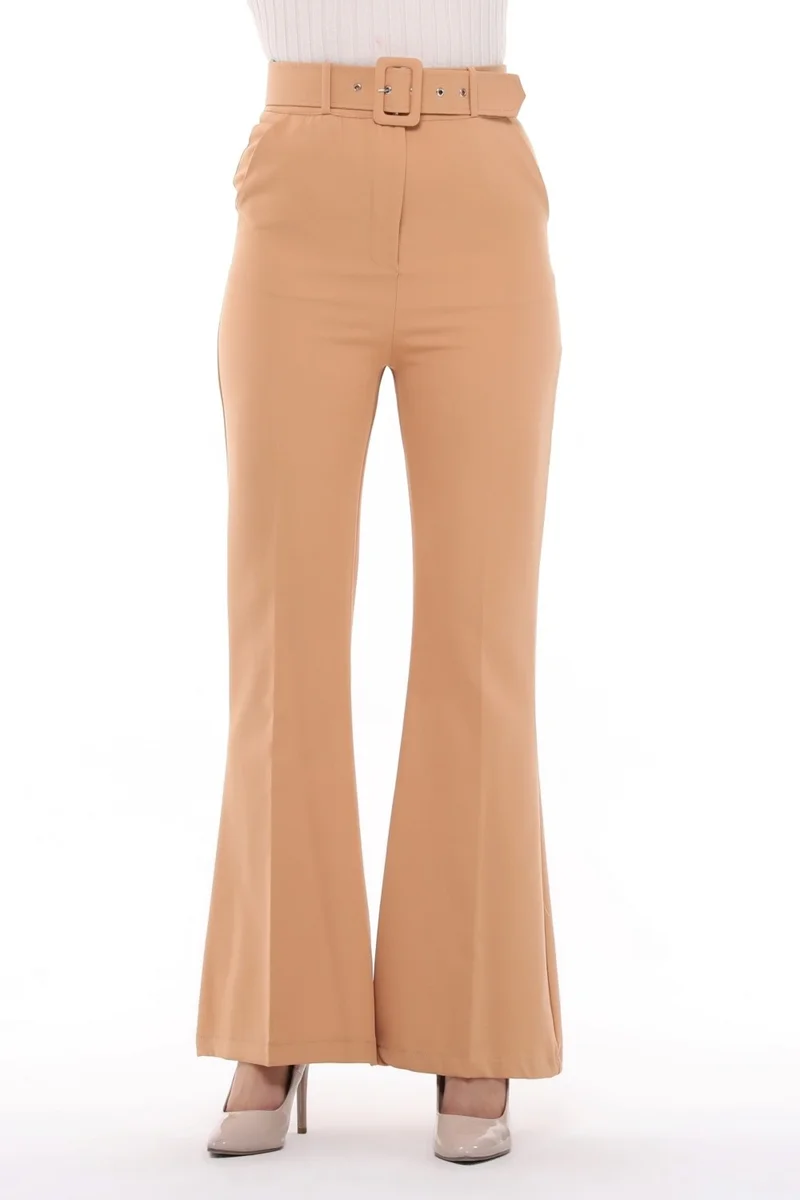 سيدي دينيم Women's Bell-bottomed, High Waist, Belted Trousers, Oversize Original Cut, C3004