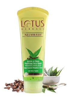 LOTUS HERBALS Neemwash Neem & Clove Ultra-Purifying Face Wash With Active Neem Slices  - Image 1