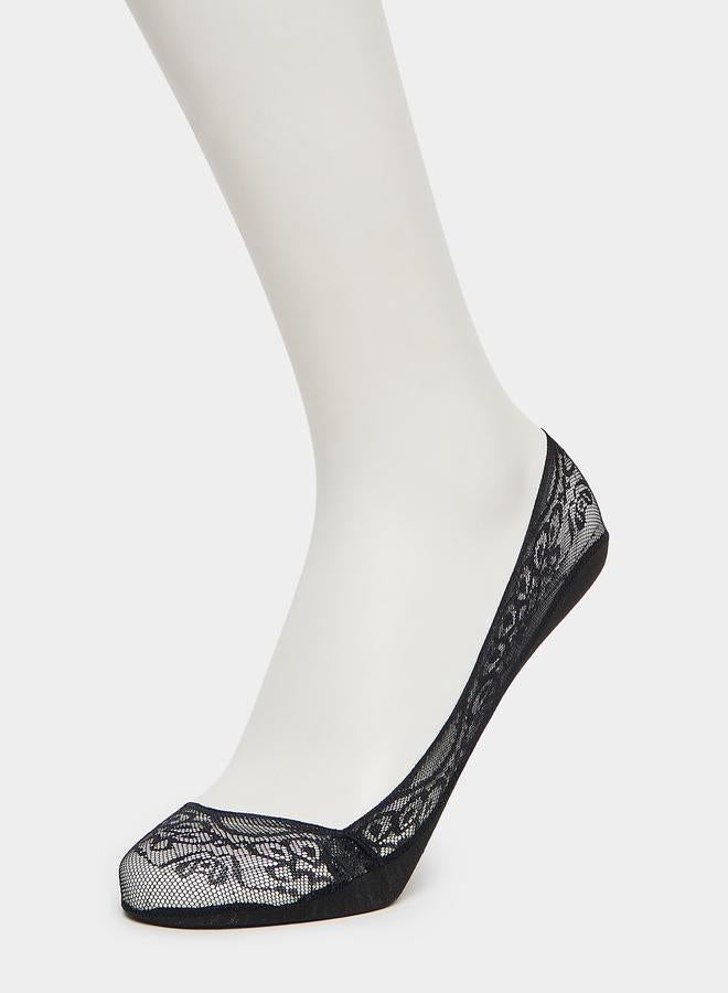 Styli Pack of 2 - Lace Trim No-Show Socks - Image 4