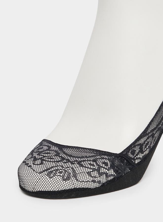 Styli Pack of 2 - Lace Trim No-Show Socks - Image 5