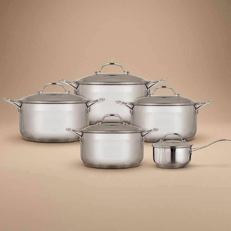 Rocky Steel Cookware Set, 10 Pieces - Silver - Image 1