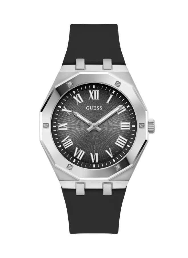 جس Asset Leather Strap Analog Watch
