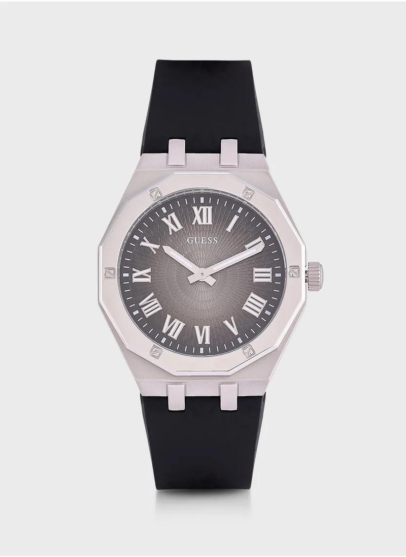 GUESS Asset Leather Strap Analog Watch