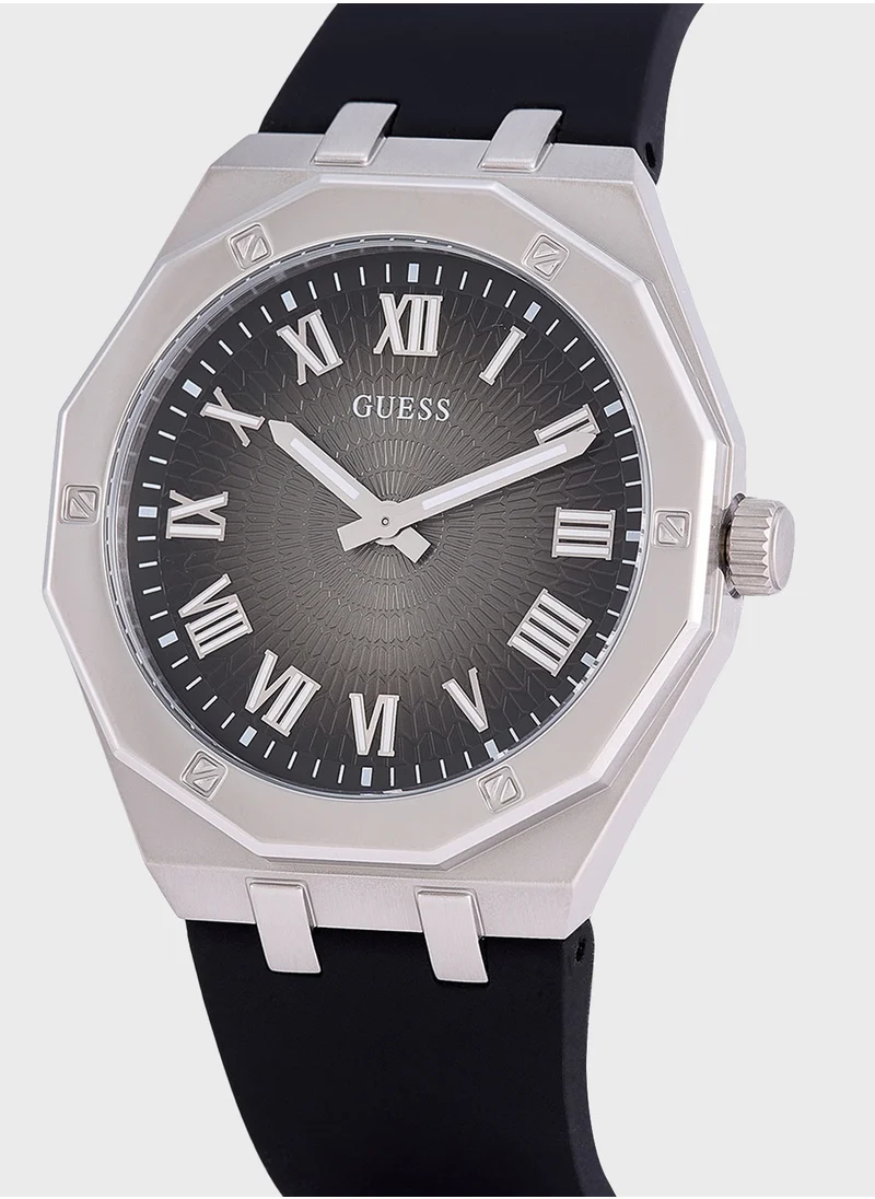 GUESS Asset Leather Strap Analog Watch
