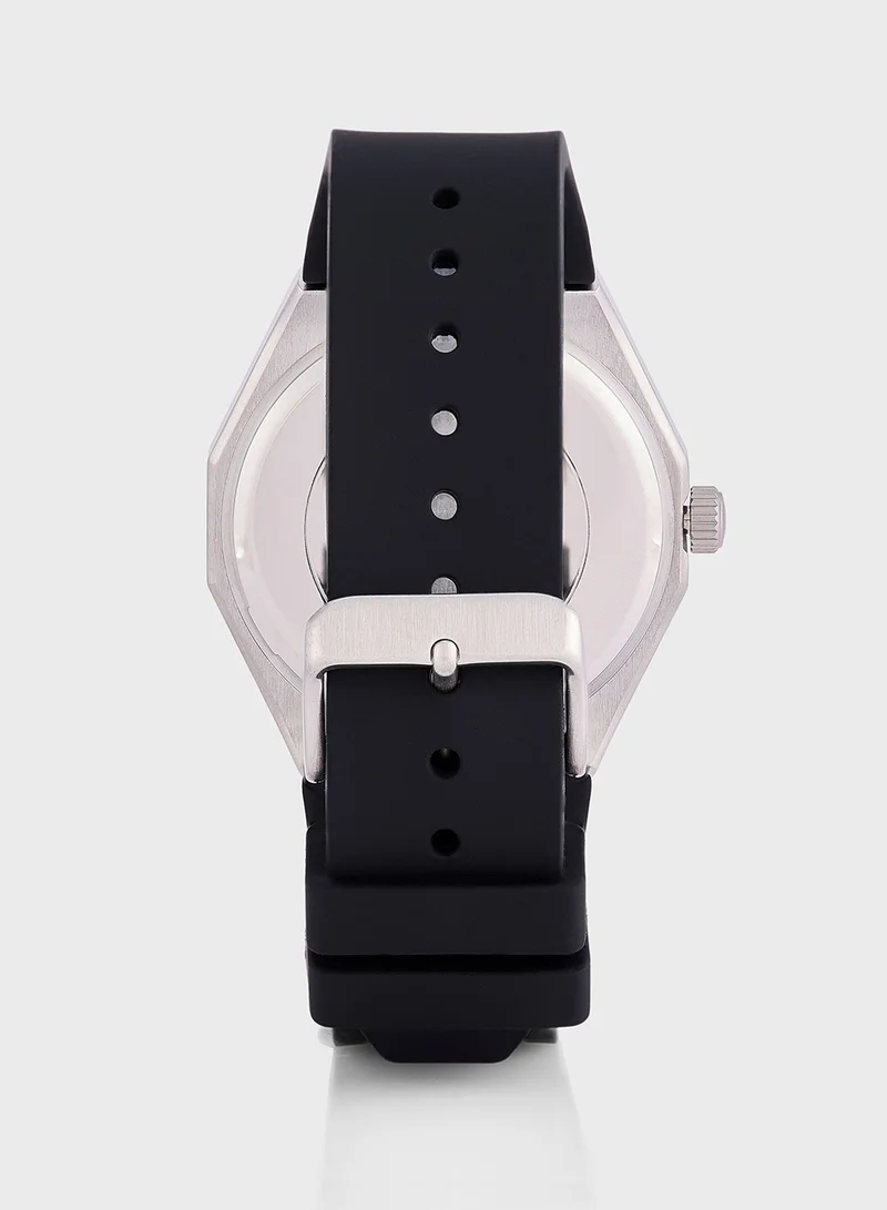 GUESS Asset Leather Strap Analog Watch