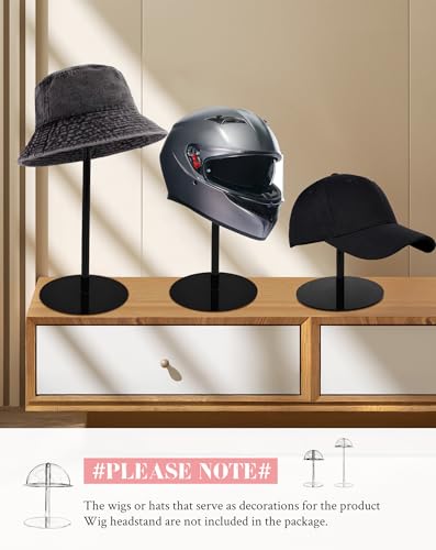 CHADWICK 8 High Hat Display Stands for Vendors Durable Black Acrylic Hat Holder Stand for Salon Domed Cap Rack with Brim Cowboy Hat Holder Baseball Cap Rack Wig Holder - Image 3