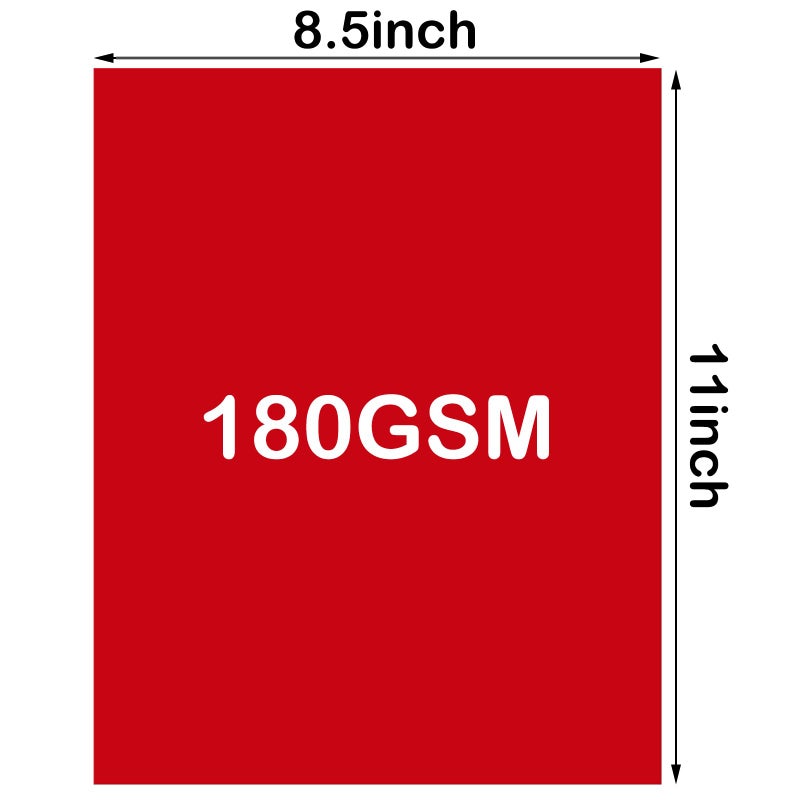 FLIPPED Cardstock 8.5 x 11,65Lb Card Stock Paper Red,180gsm Cover Cardstock for Printer,Copy Card Stock Paper for Printing, Invitations,Gift tags,Christmas Card(Red Cardstock A, 40 Sheets) - Image 5