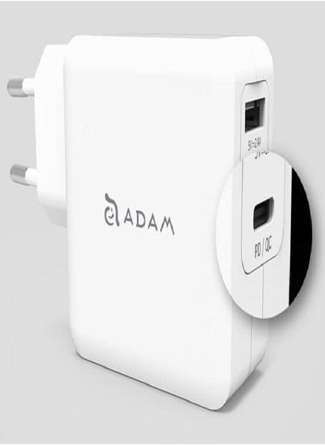 ADAM ELEMENTS ADAM ELEMENTS Omnia F2 USB C Pd 3.0 Fast Wall Charger 30W White  - Image 2