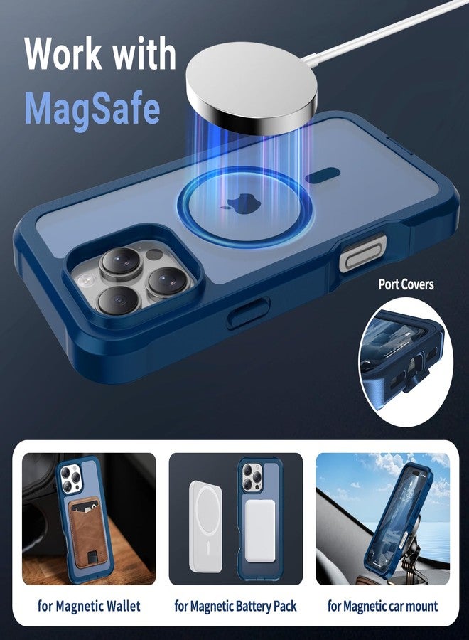 jaroco Magnetic for iPhone 16 Pro Max Case, [Compatible with MagSafe][Military Grade Drop Protection][Heavy Duty Protection][Non-Slip][Shockproof] 2-Layer Durable Bumper Phone Case 6.9''-Deep Blue - Image 4