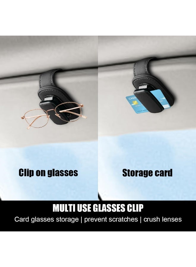 Sunglass Holder for Car, Leather Sunglasses Holder and Ticket Card Clip, Car Visor Accessories - Image 3