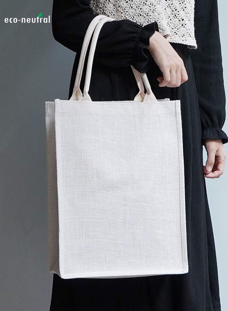 Eco-neutral Waterproof Coating With Soft Handle Jute Tote Shopping Bag - Image 2