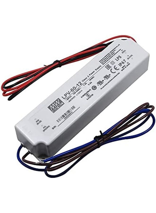 Mean Well LPV 60 12 60W 12V 5A Single Output Switching Power Supply - Image 2