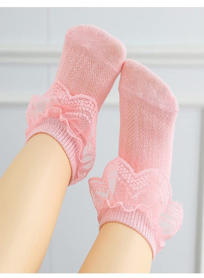 QandSweet Newborn Girls' Socks Baby Ankle Sock for Infant and Toddlers (Lots of 6 Pairs, 0-6 Months) - Image 4
