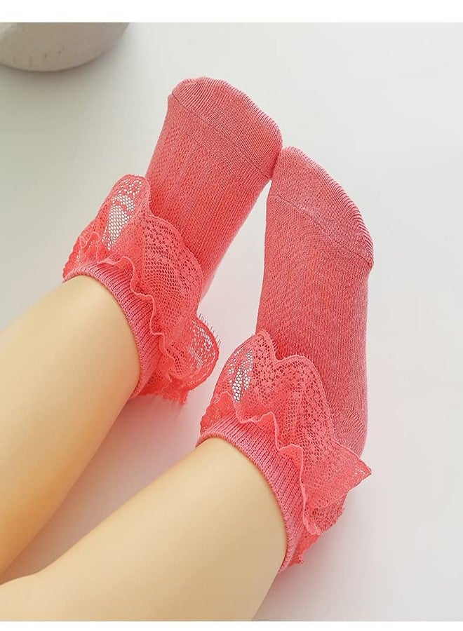 QandSweet Newborn Girls' Socks Baby Ankle Sock for Infant and Toddlers (Lots of 6 Pairs, 0-6 Months) - Image 2