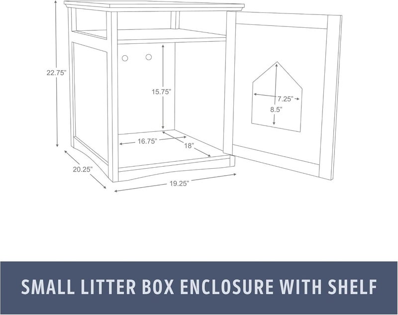 TRIXIE Furniture Litter Box Enclosure Gray Hidden Litter Box for Cats with Shelf Classic Style Big Front Door for Easy Cleaning Large Hole for Convenient Entry Use As Side Table or Nightstand - Image 4