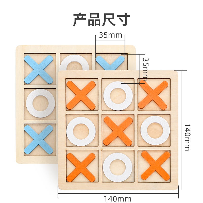 Children Xo Tic-Tac-Toe Logical Thinking Mental Table Games Parent-Child Early Education Puzzle Wooden Toys - Image 3