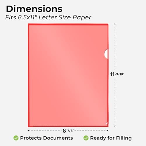 Dunwell Clear Plastic Folder Sleeves (12 Pack, Assorted Colors), Acid-Free Poly Project Sleeves, File Jackets for Letter Size 8.5x11 Documents - Image 2