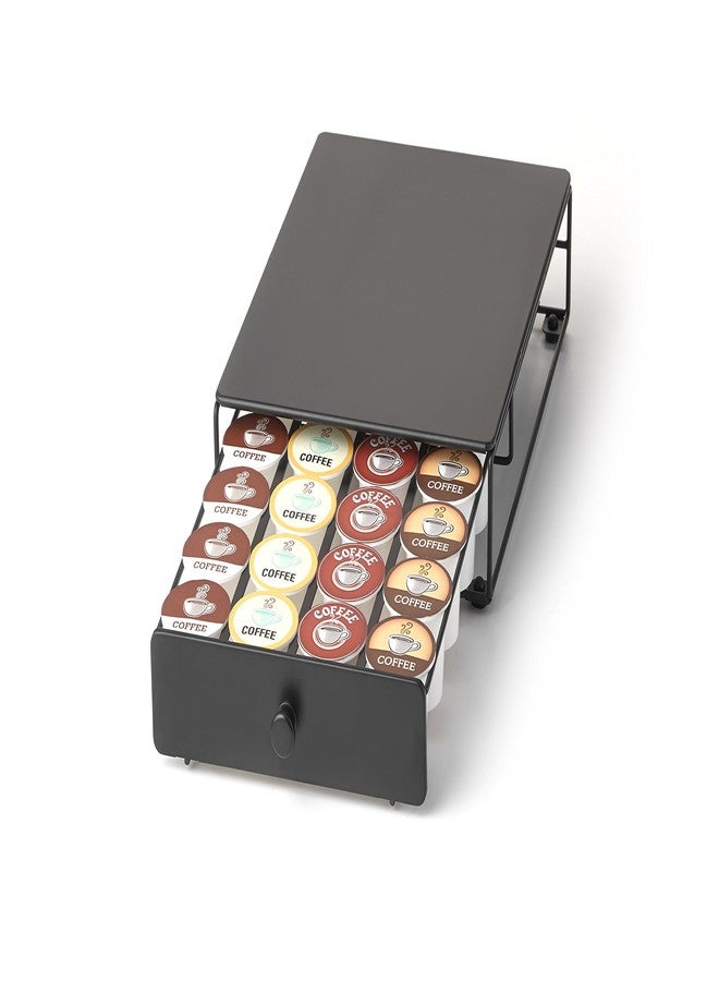 Nifty Solutions Nifty Coffee Pod Mini Drawer - Black Finish, Compatible with K-Cups, 24 Pod Pack Holder, Non-Rolling, Under Coffee Pot Storage, Sliding Drawer, Home Kitchen Counter Organizer - Image 1