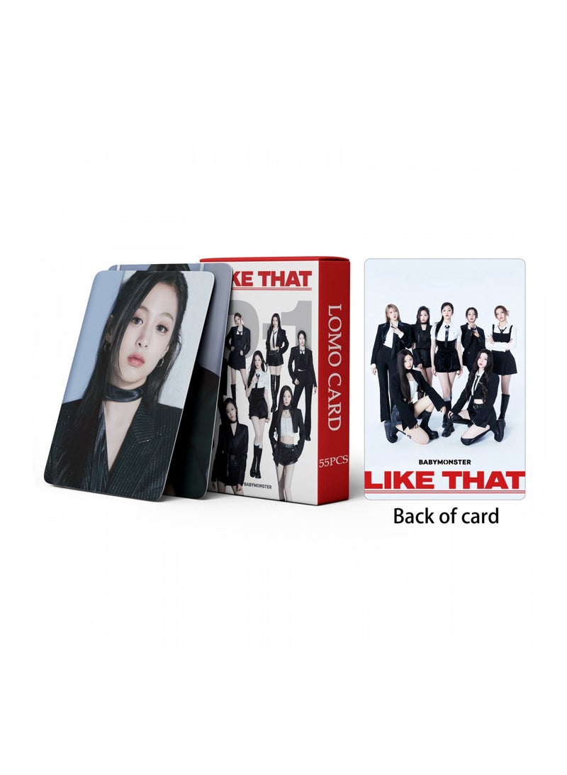 NIBEMINENT 55 Pcs Kpop BABYMONSTER Like That Lomo Cards Card For Fans Collection Gifts - Image 3