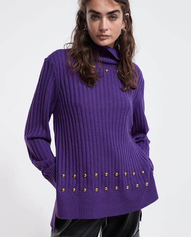 Lola Casademunt Studded high neck sweater