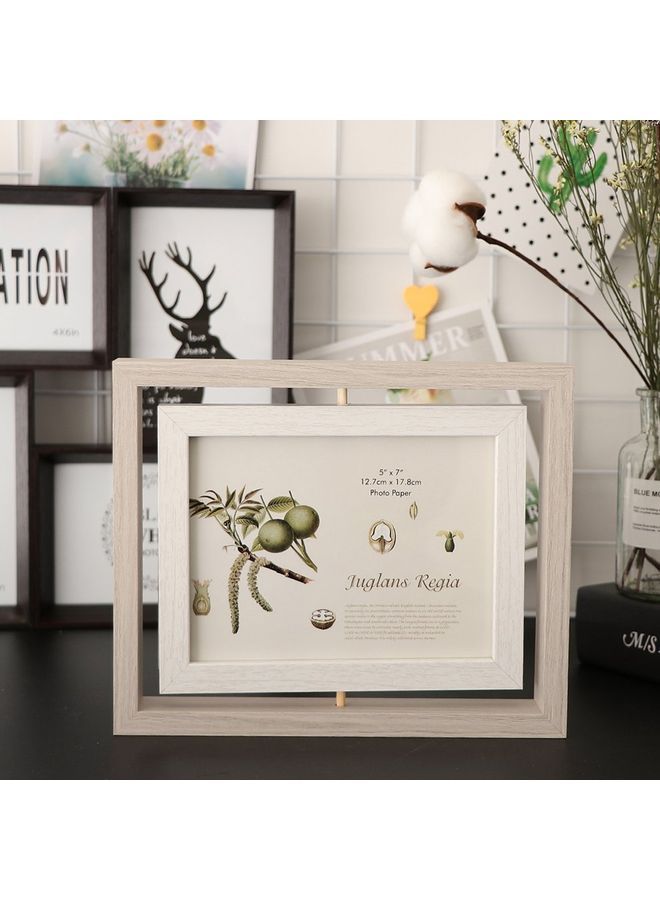 NIBEMINENT Rotating Creative Photo Frame Brown  - Image 2
