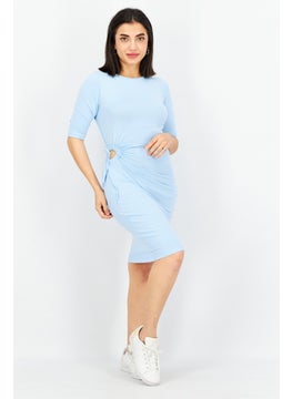 Women Solid Cut Out Midi Dress, Blue - pzsku/Z5B3ED6831F5816E2542CZ/45/_/1727187732/e24bbe37-a693-4089-bb31-bc0277511489