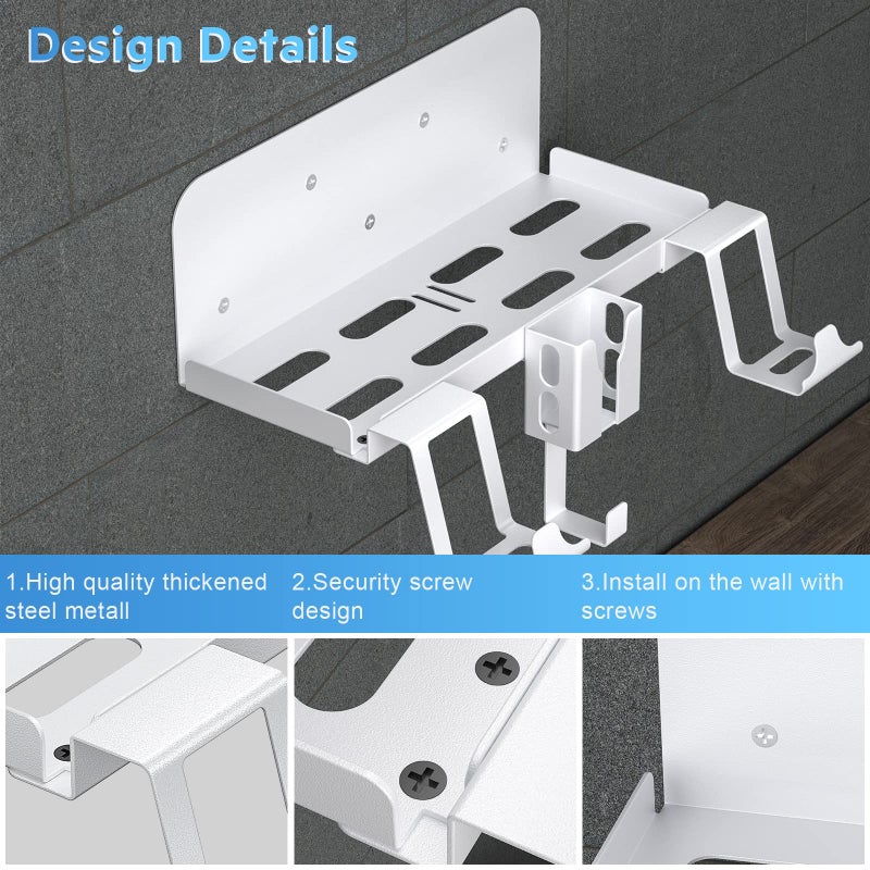 Allnice PS5 Wall Mount, 5 IN 1 Playstation 5 Wall Mount (Disc and Digital Edition) Wall Bracket for Playstation 5 with Detachable Controller Holder & Headphone Hanger & Remote Control Bracket - Image 5