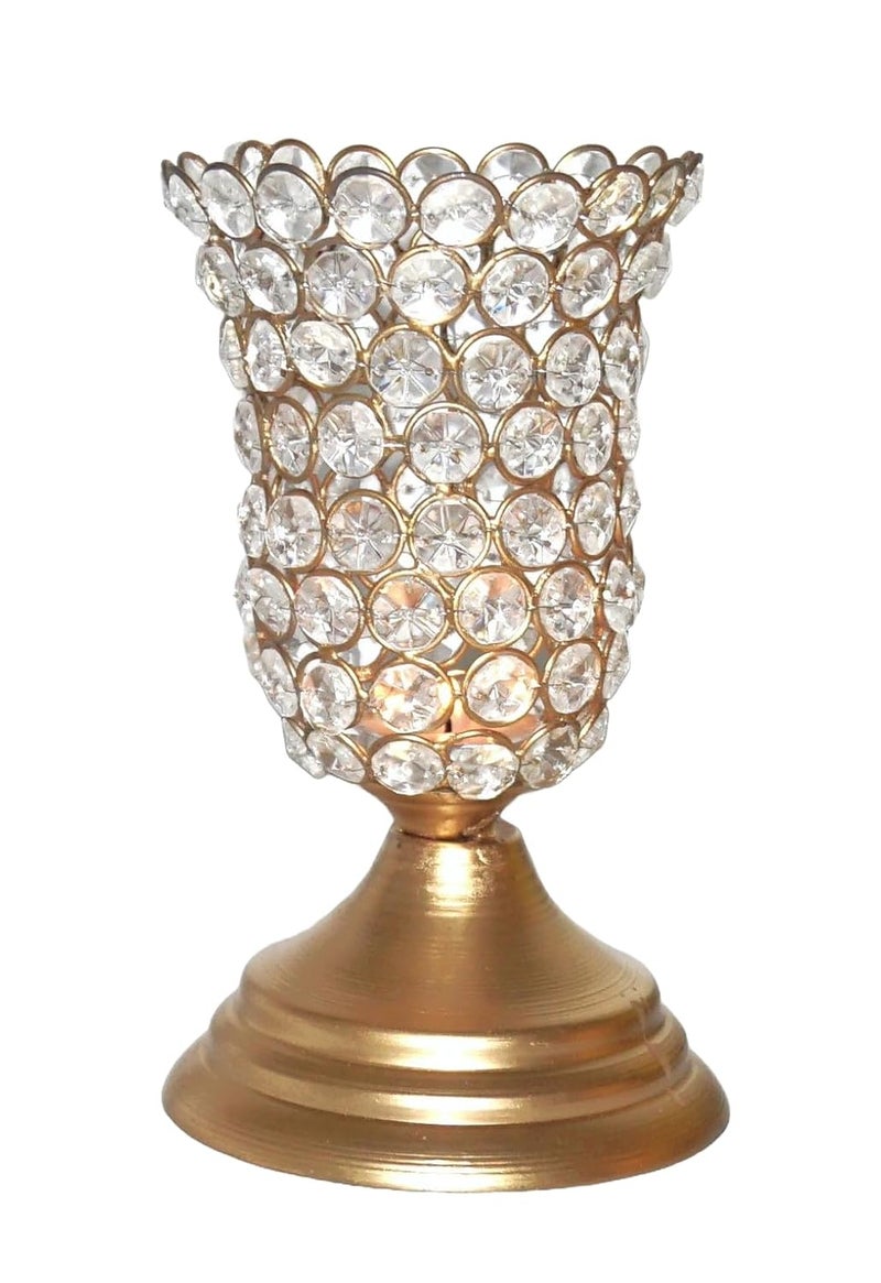 MAKE VITAL MAKE VITAL Stylish Golden Candle Holders Lanterns for Elegant Home Dcor Special Events Gifting  - Image 1