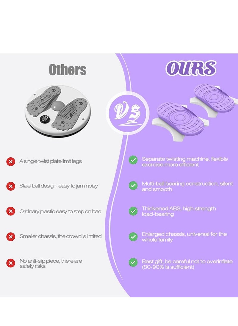 Waist Twisting Exercise Board, Ab Board Exercise, Twisting Waist Disc, Full Body Toning Workout, Noise-Free, for Aerobic Exercise, Weight Loss 2pcs in a Box - Image 4