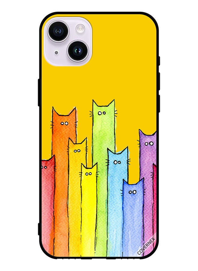 Covernex Protective Case Cover For Apple iPhone 14 Cat Puppet Art - Image 1