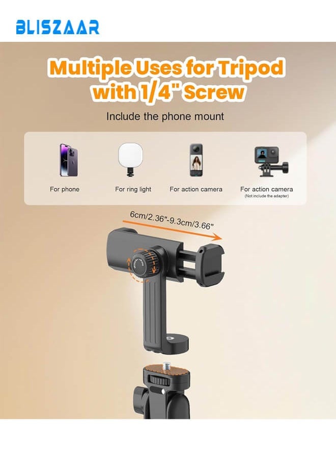 Bliszaar 135cm Selfie Stick Tripod for Action Camera with Wireless Remote, 360° Rotatable Portable Phone Holder Stand compatible iPhone/Android  - Image 3