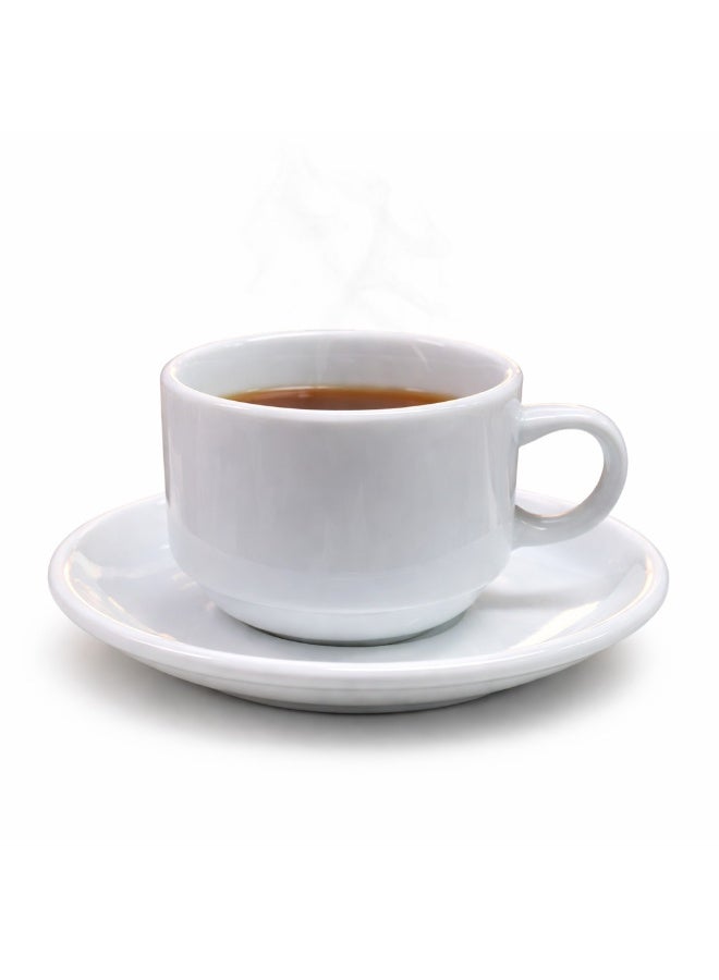 صفا ☕✨ طقم فناجين قهوة تركي وإسبريسو بورسلان أبيض فاخر – 12 قطعة | سعة 120 مل | يكفي لـ 6 أشخاص - Image 2