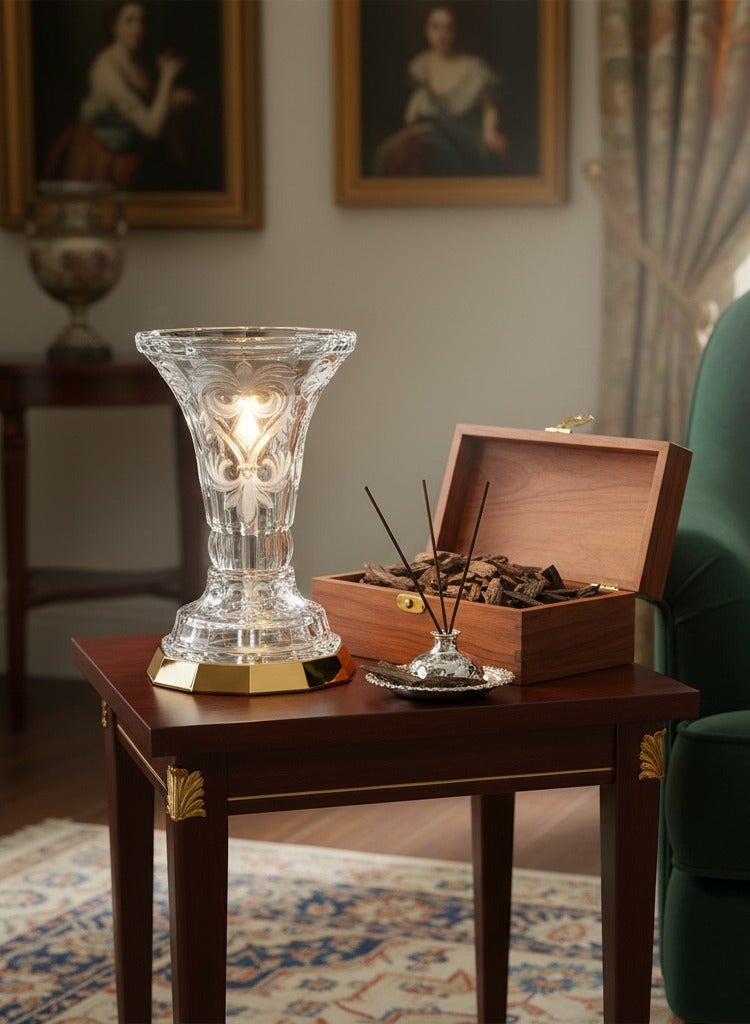 Hic Electric Incense Crystal Burner With Gold Color Base - Image 2