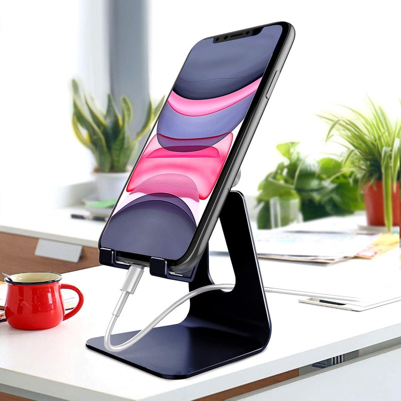CreaDream Adjustable Cell Phone Stand, Phone Stand, Cradle, Dock, Holder, Aluminum Desktop Stand Compatible With Phone Xs Max Xr 8 7 6 6s Plus SE Charging, Accessories Desk,All Mobile Phones-Navy Blue - Image 2
