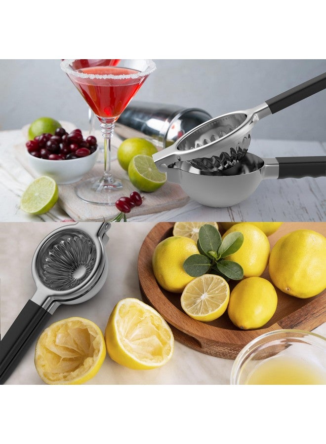 RCMo Stainless Steel Lemon Squeezer - Metal Citrus Juicer - Lime Lemon and Fruit Juicer with Silicone Handles - Large Manual Citrus Press Juicer - Hand Held Squeezer - Ergonomic Design with Solid - Image 4