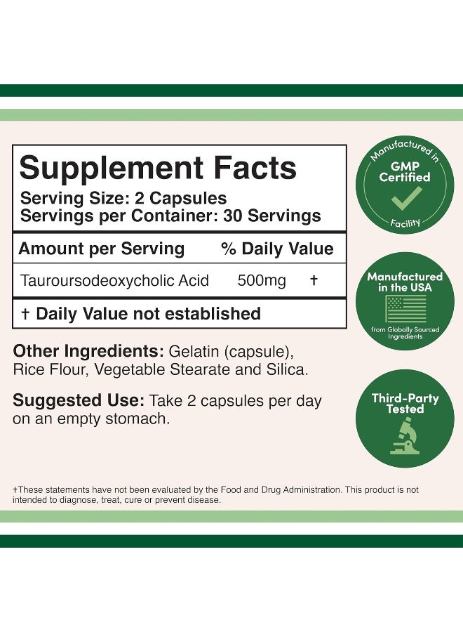 Double Wood Supplements TUDCA Liver Support Supplement (60 Capsules, 500mg) - Image 2