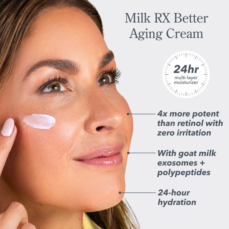 Beekman 1802 Milk RX Advanced Better Aging Face Cream - Goat Milk Protein Exosomes & Polypeptide Facial Moisturizer - Doctor Formulated for Collagen Boosting & Skin Firming - Fragrance Free - Image 2